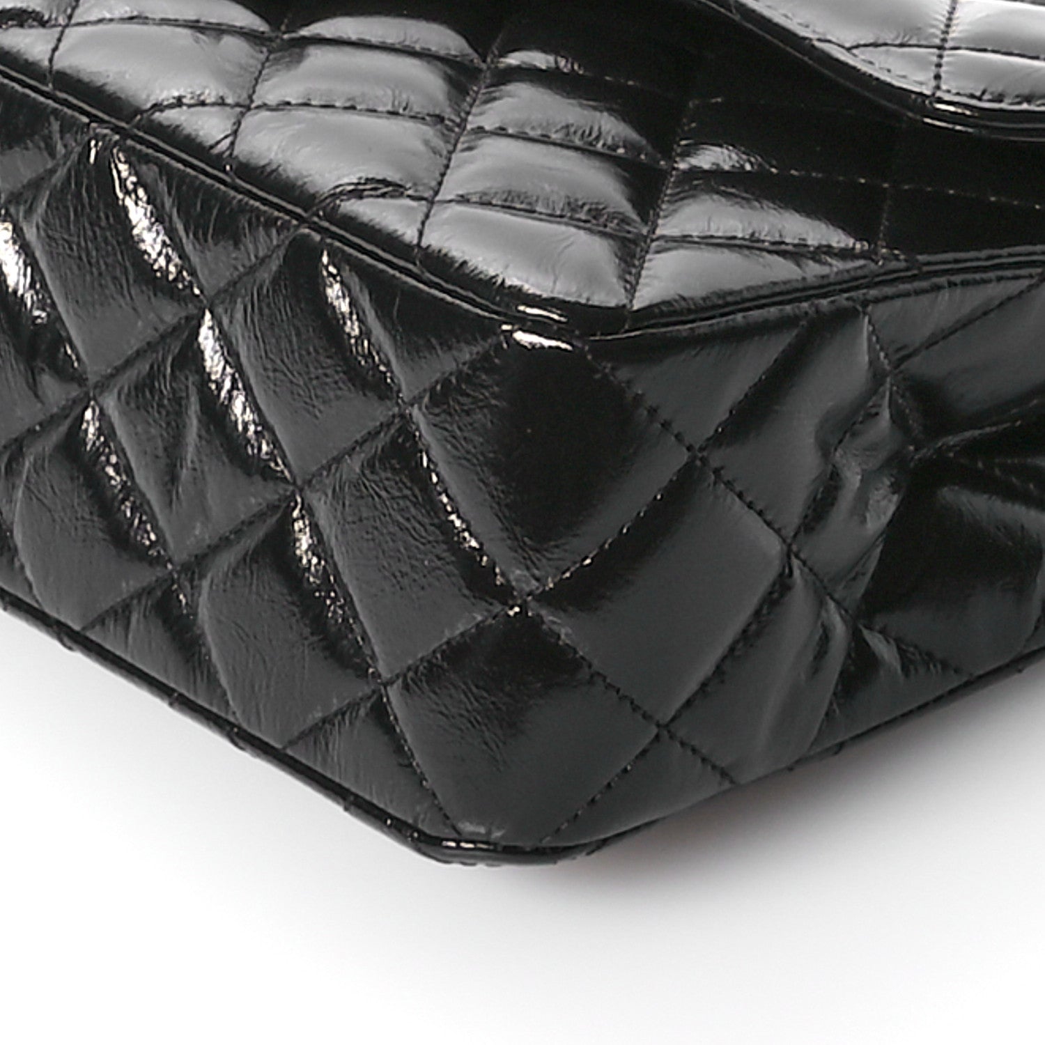 Chanel Shiny Crumpled Calfskin Quilted Small Double Flap So Black 9 of 10