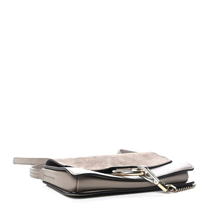 Chloe Suede Calfskin Small Faye Shoulder Bag Motty Grey 3 of 4