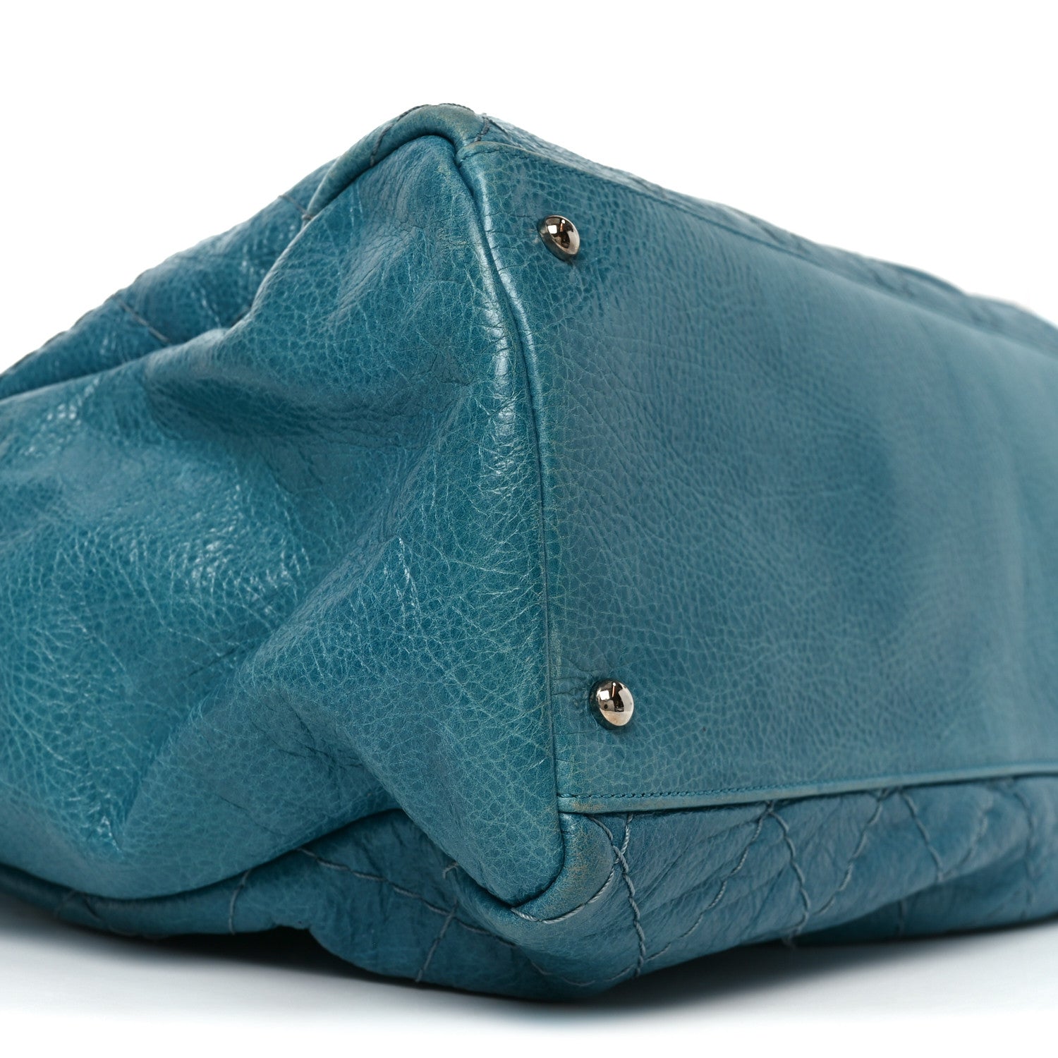 Chanel Glazed Calfskin Large On The Road Large Frame Tote Blue 9 of 11
