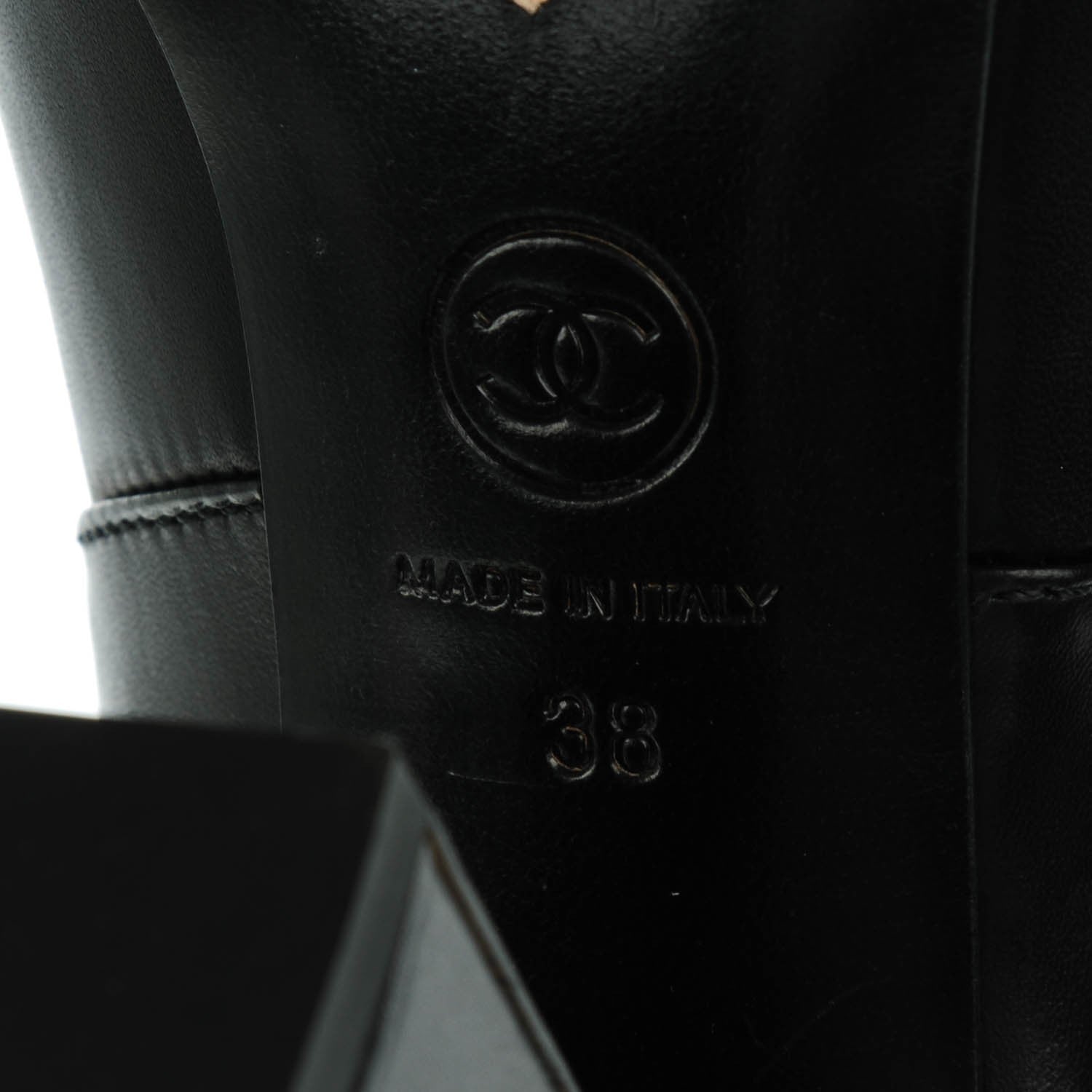 Chanel Calfskin CC Turnlock Knee High Boots 38 Black 7 of 10
