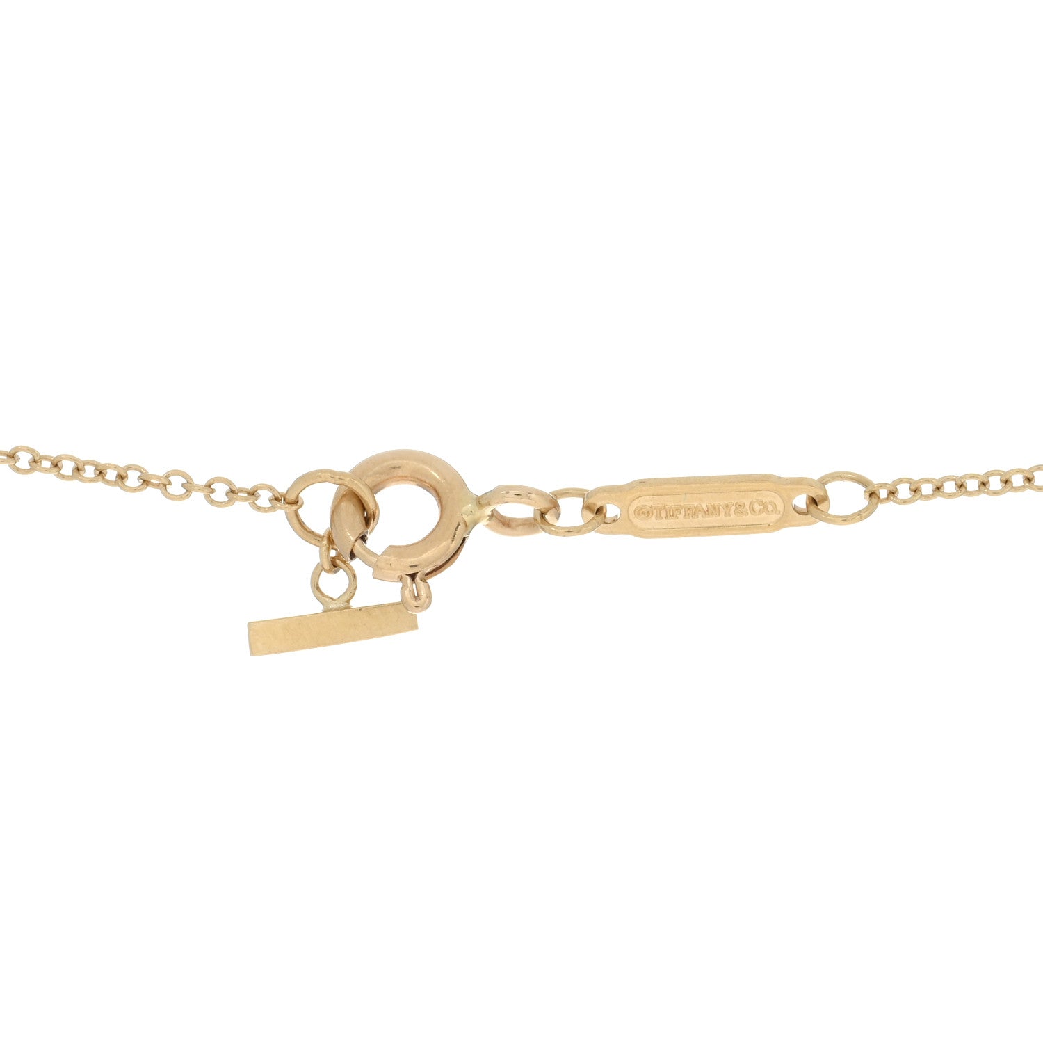 Tiffany 18K Yellow Gold Tiffany T Two Open Horizontal Bar Pendant Necklace 4 of 4