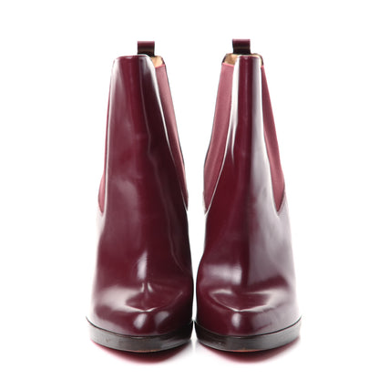 Christian Louboutin Shiny Nappa Ankle Boots 38 Burgundy 2 of 9