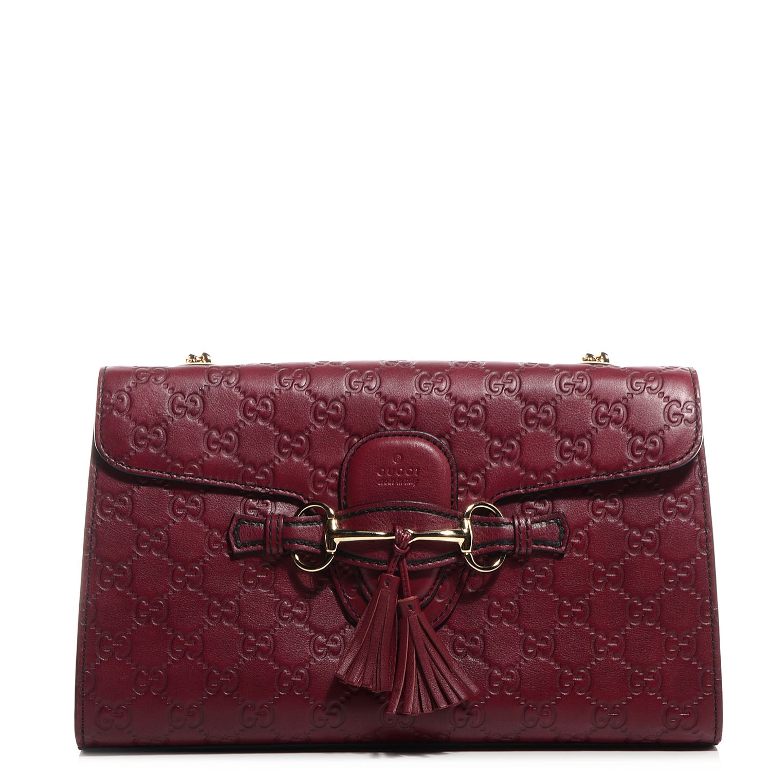Gucci Soft Guccissima Medium Emily Chain Shoulder Bag Classic Ruby 1 of 8