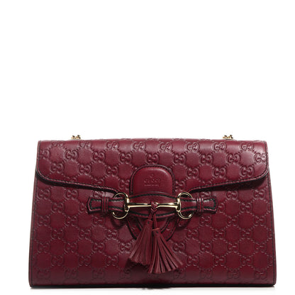 Gucci Soft Guccissima Medium Emily Chain Shoulder Bag Classic Ruby 1 of 8