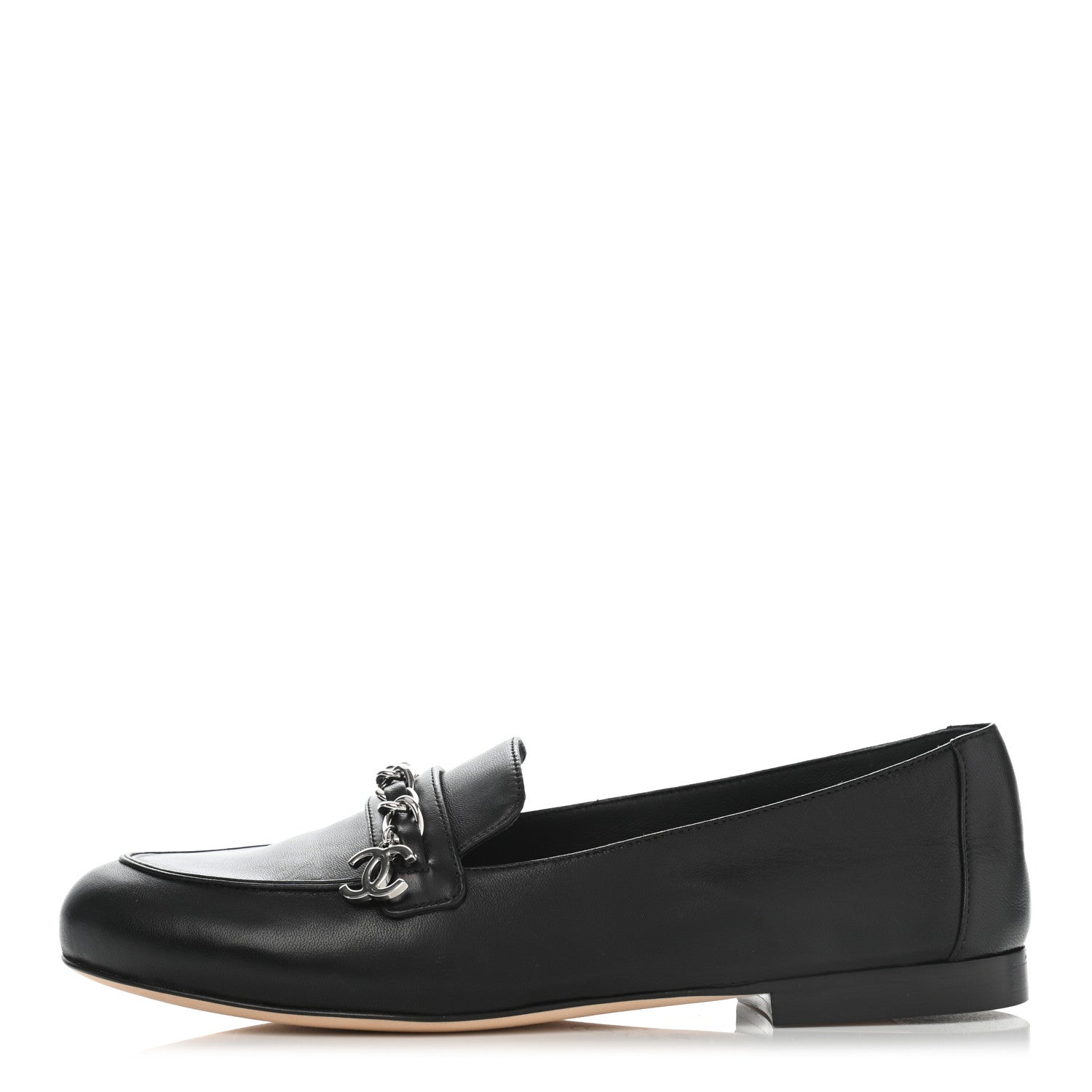 Chanel Lambskin CC Chain Mocassin Loafers 36.5 Black 1 of 10