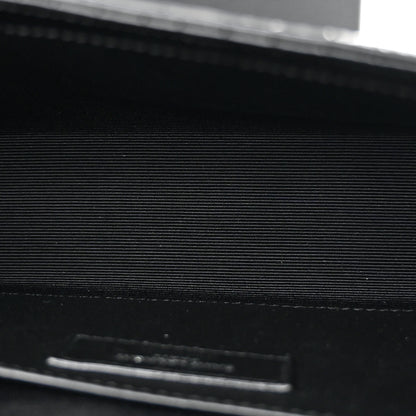 Saint Laurent Calfskin Crocodile Embossed Medium Classic Monogram Kate Tassel Satchel Black 5 of 11
