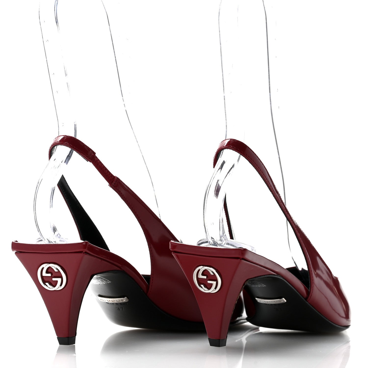 Gucci Nappa Mallory Pointed Toe Slingback Sandal 37 New Cherry 4 of 9