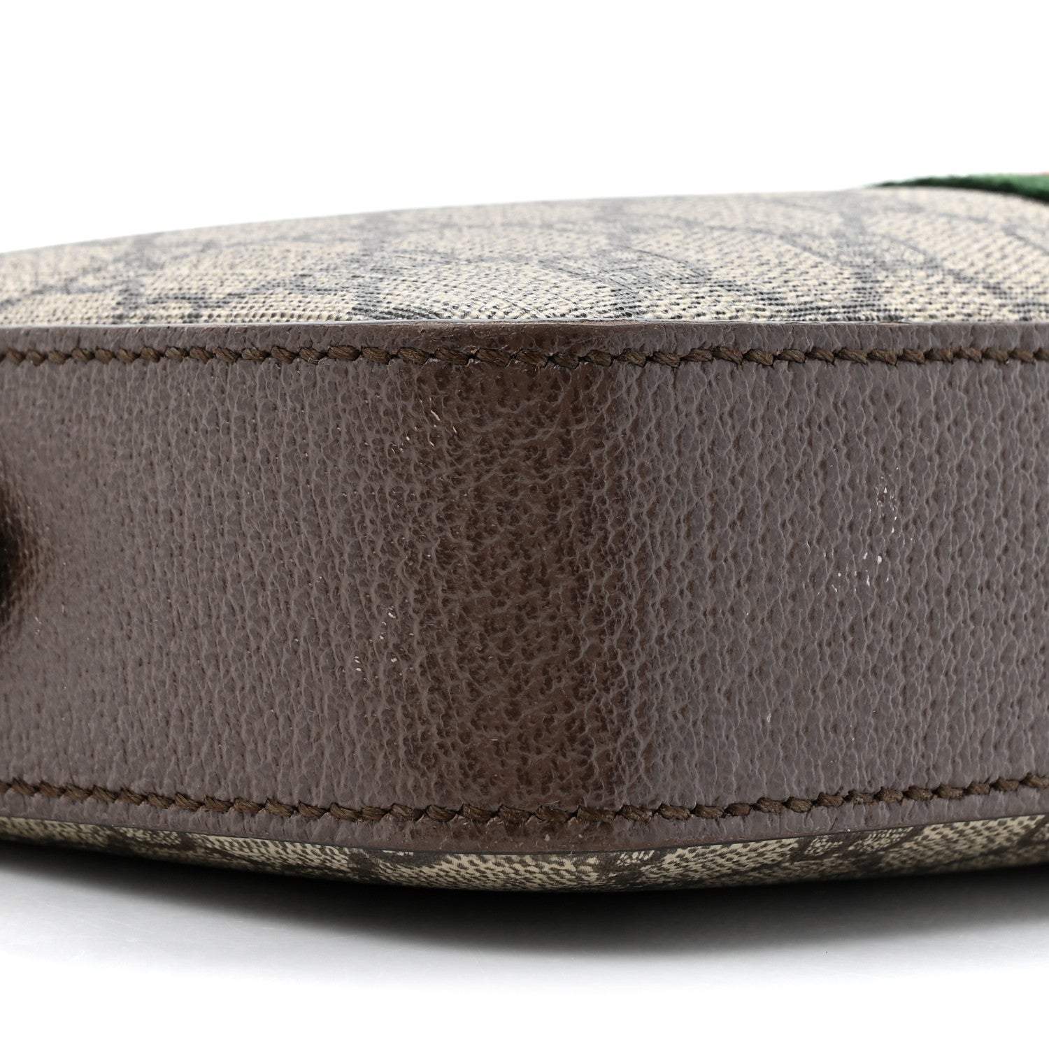 Gucci GG Supreme Monogram Textured Dollar Calfskin Web Ophidia Wristlet Shoulder Bag Beige Ebony New Acero 10 of 13