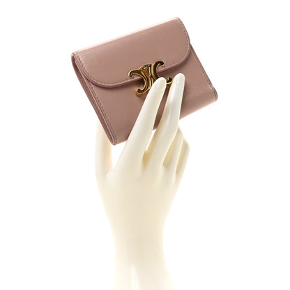 Celine Shiny Calfskin Small Triomph Wallet Antique Rose 2 of 14