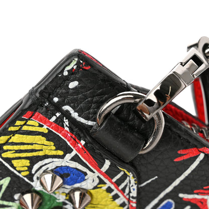 Christian Louboutin Calfskin Suede Studded Skypouch Crossbody Clutch Black Multicolor 16 of 16