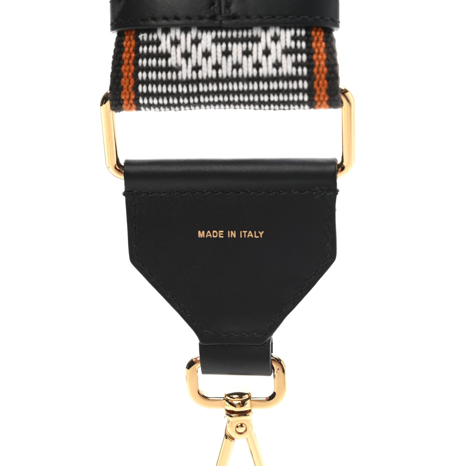 Fendi Cannete Ribbon Poly Vitello Century Logo Adjustable Strap You White Brandy Black 4 of 5