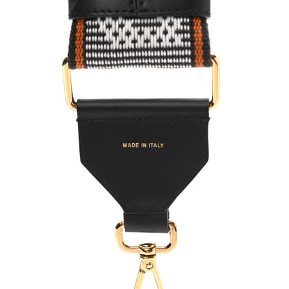 Fendi Cannete Ribbon Poly Vitello Century Logo Adjustable Strap You White Brandy Black 4 of 5