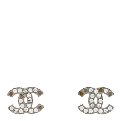 Chanel Crystal CC Earrings Silver 1 of 5