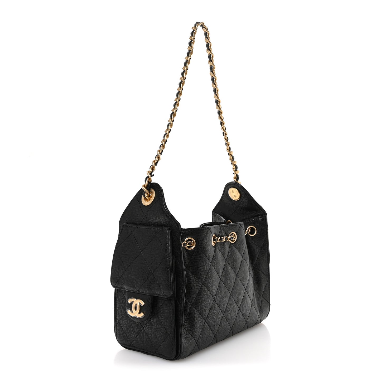 Caviar Quilted Mini Chanel 25 Handbag Black