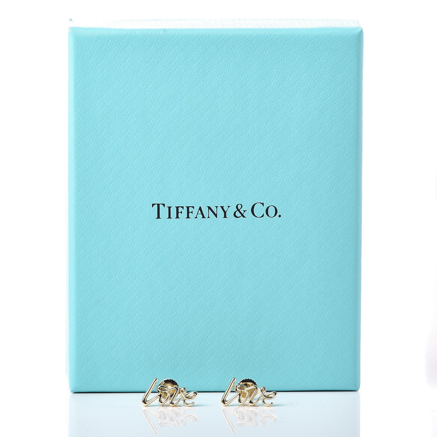 Tiffany 18K Yellow Gold Paloma's Graffiti Love Earrings 6 of 6