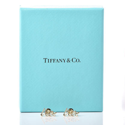 Tiffany 18K Yellow Gold Paloma's Graffiti Love Earrings 6 of 6