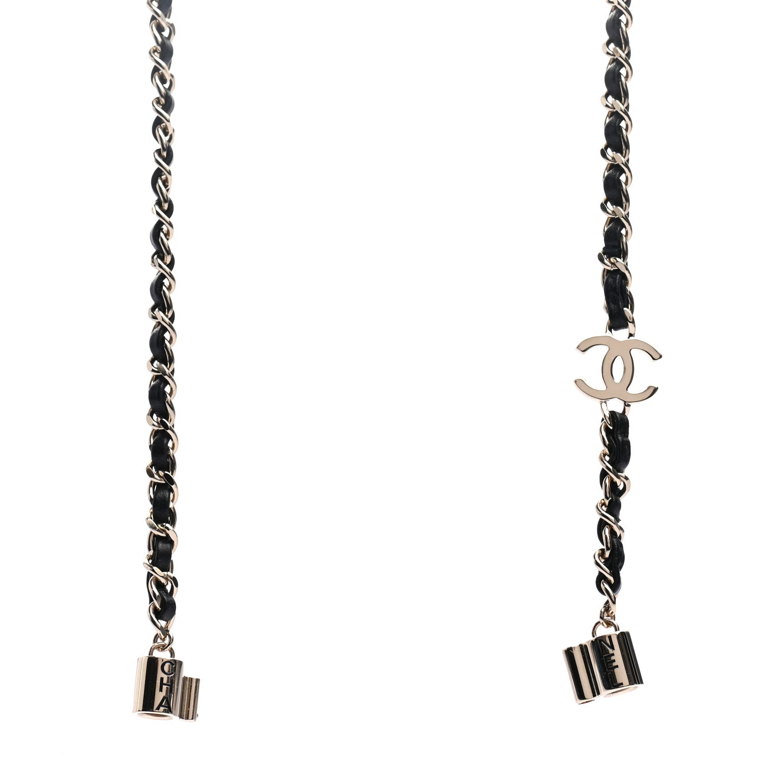 Chanel Metal Lambskin CC AirPods Necklace Gold Black 6 of 7