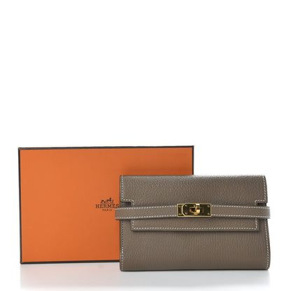 Hermes Chevre Mysore Medium Kelly Wallet Etoupe 9 of 9
