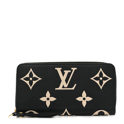 Louis Vuitton Empreinte Monogram Giant Zippy Wallet Black Beige 1 of 14