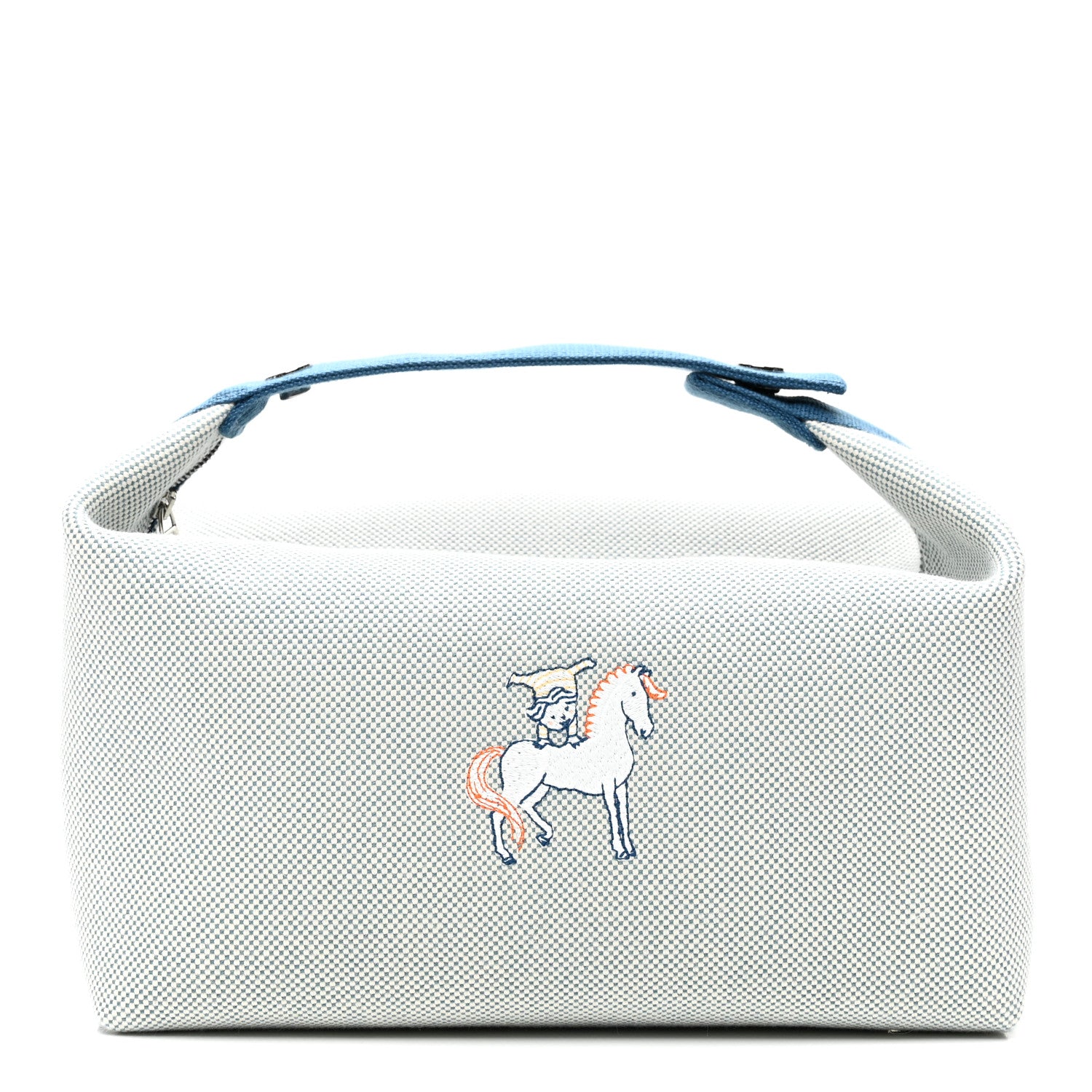Hermes Canvas Large Bride-A-Brac Cabriole Case Bleu Nattier 1 of 7