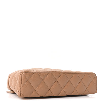 Chanel Caviar Quilted Top Handle Slim Vanity With Chain Brown 4 of 10