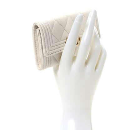 Chanel Caviar Quilted Boy Flap Card Holder White 2 of 8