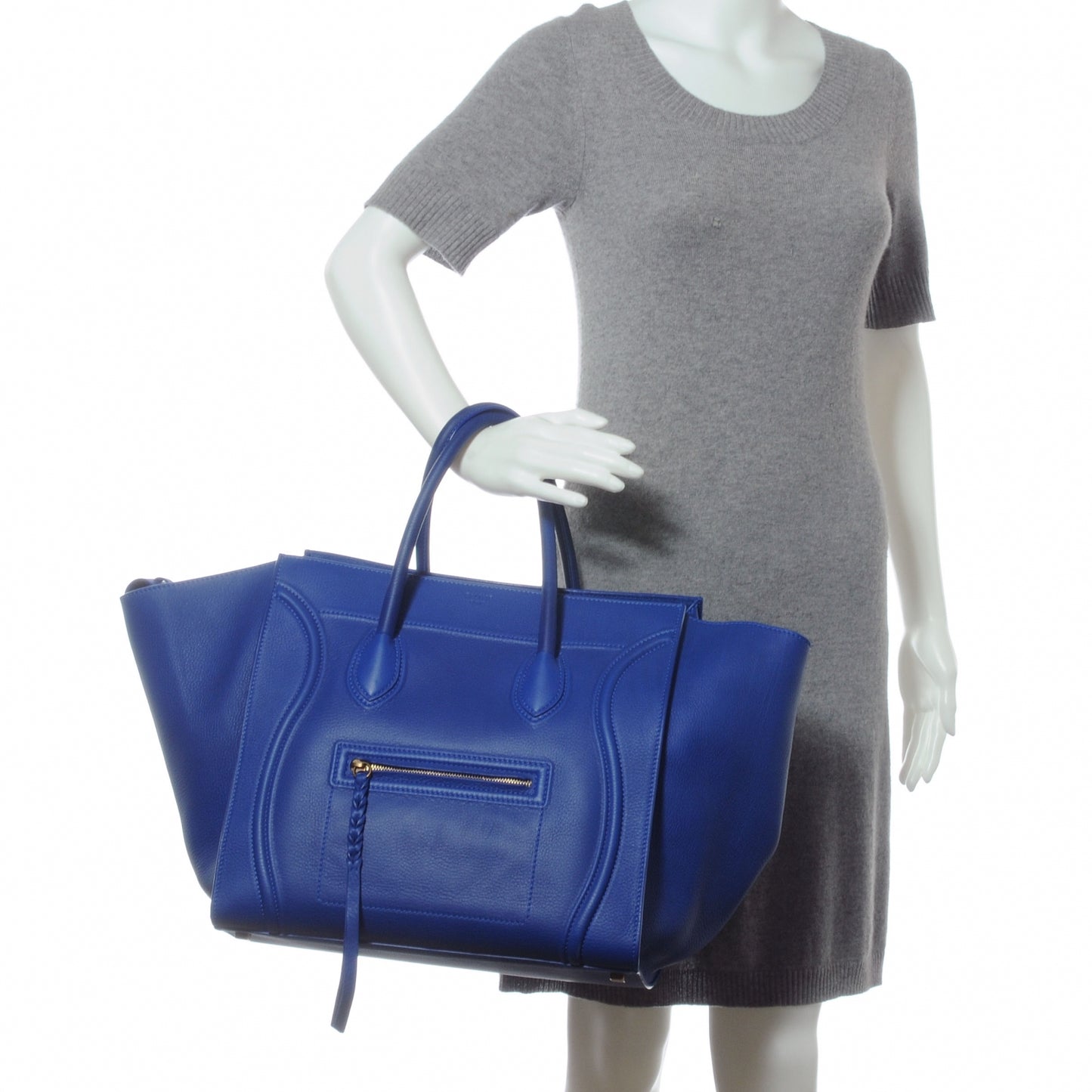 Smooth Calfskin Large Phantom Luggage Royal Blue