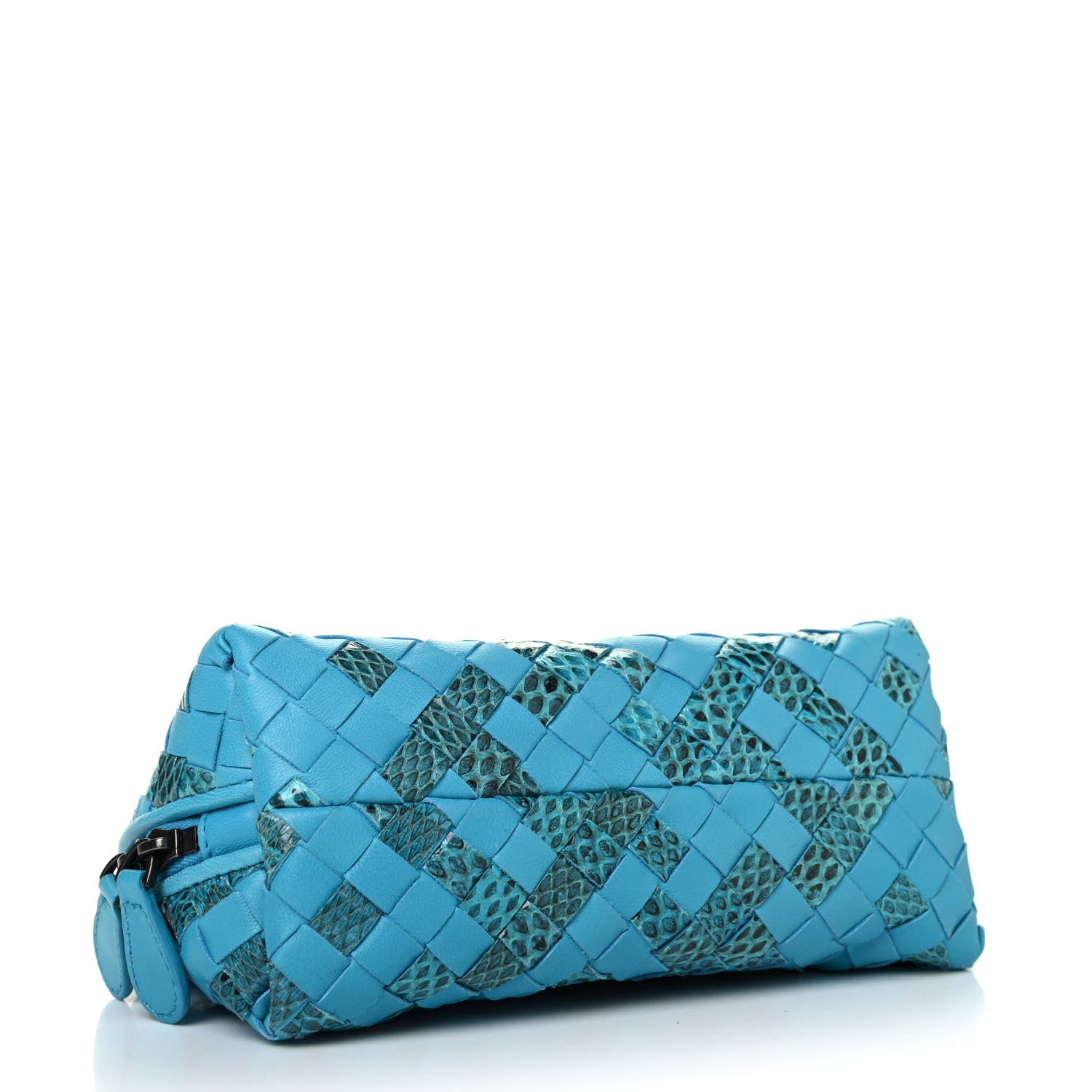 Bottega Veneta Nappa Ayers Intrecciato Cosmetic Case Teal 3 of 4