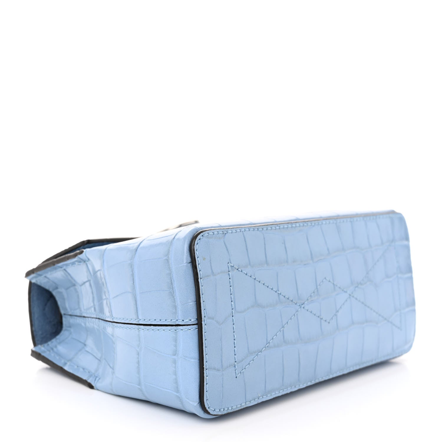 Mulberry Shiny Croc Calfskin Embossed Micro Seaton Blue 4 of 9