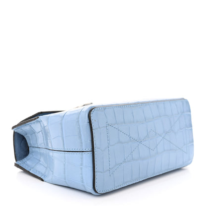 Mulberry Shiny Croc Calfskin Embossed Micro Seaton Blue 4 of 9