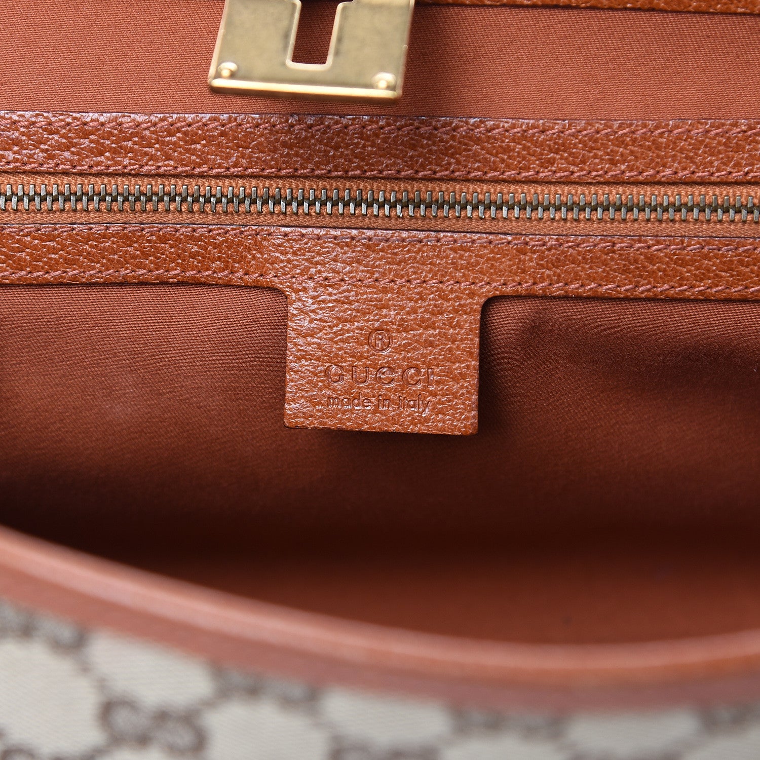Gucci Monogram Bamboo Bullet Satchel Brown 6 of 13