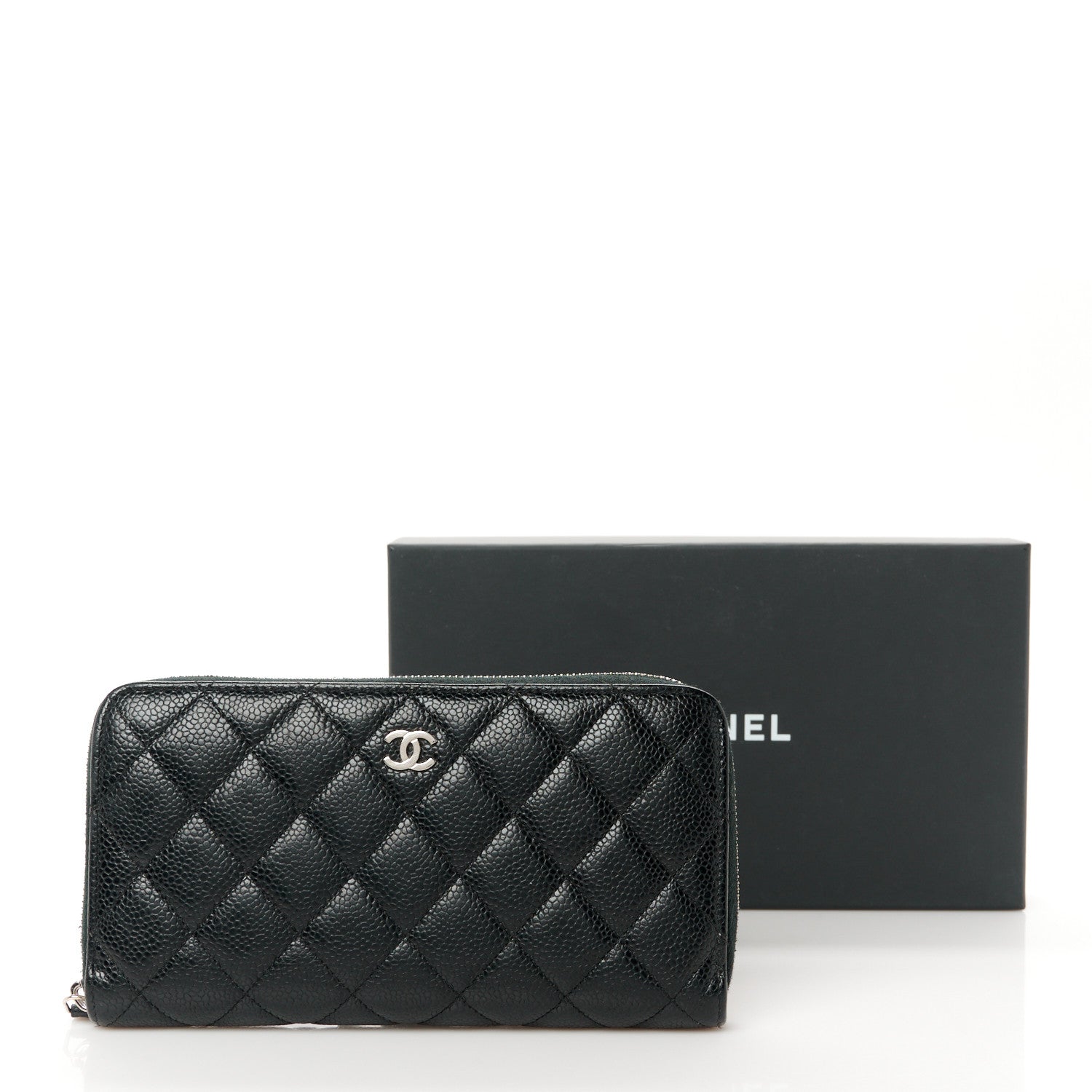 Chanel Caviar Quilted Large Gusset Zip Around Wallet Black 10 of 10