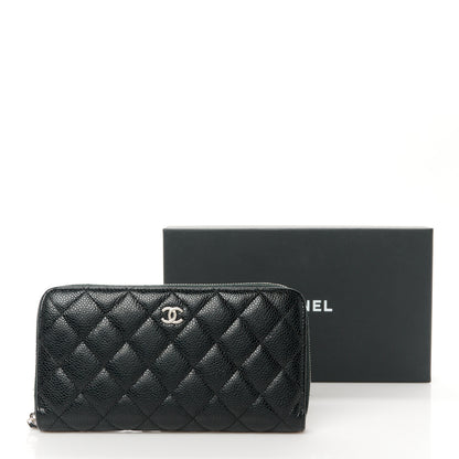 Chanel Caviar Quilted Large Gusset Zip Around Wallet Black 10 of 10