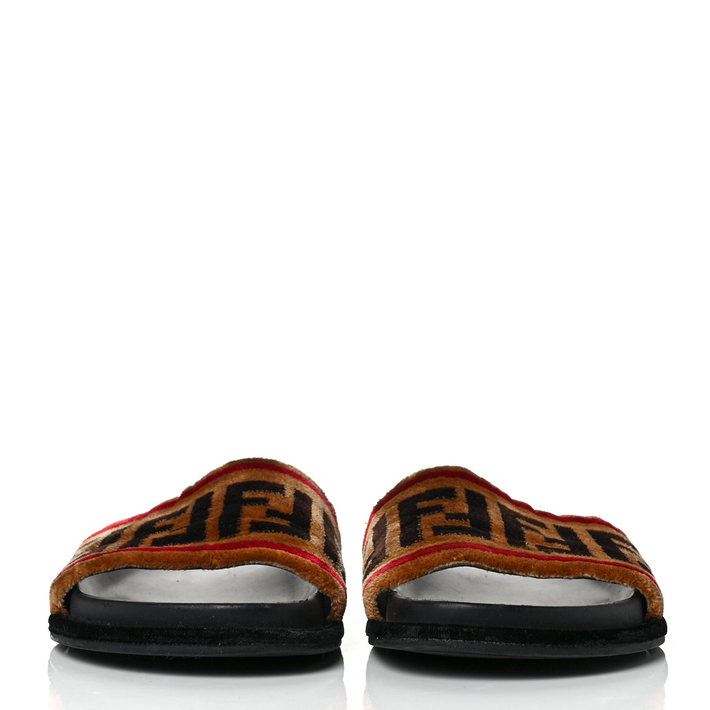 Velvet FF Slide Sandals 37 Testa di Moro Tobacco Fragola