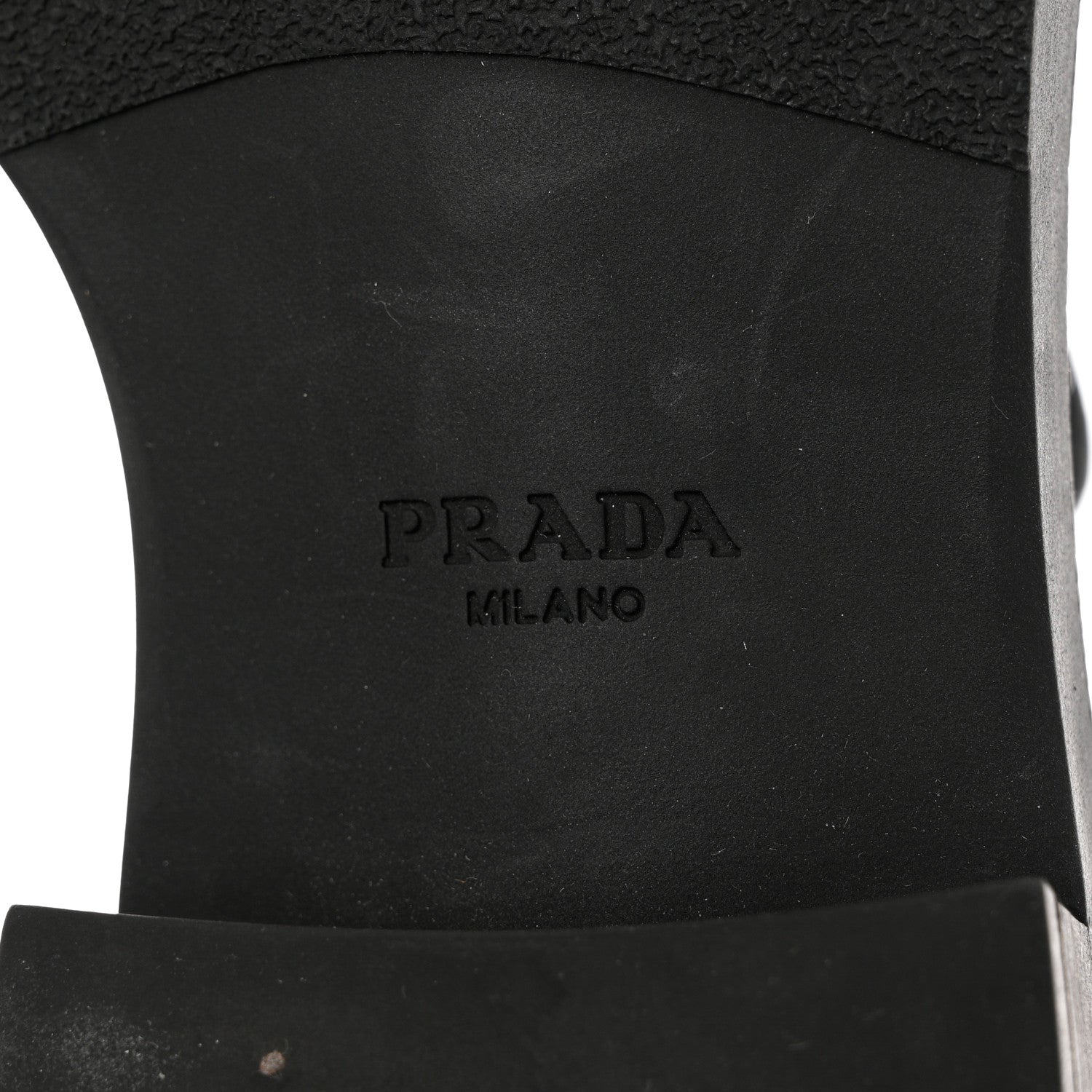 Prada Spazzolato Metal Triangle Logo 50mm Loafers 39 Black 8 of 10