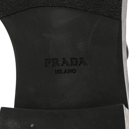 Prada Spazzolato Metal Triangle Logo 50mm Loafers 39 Black 8 of 10