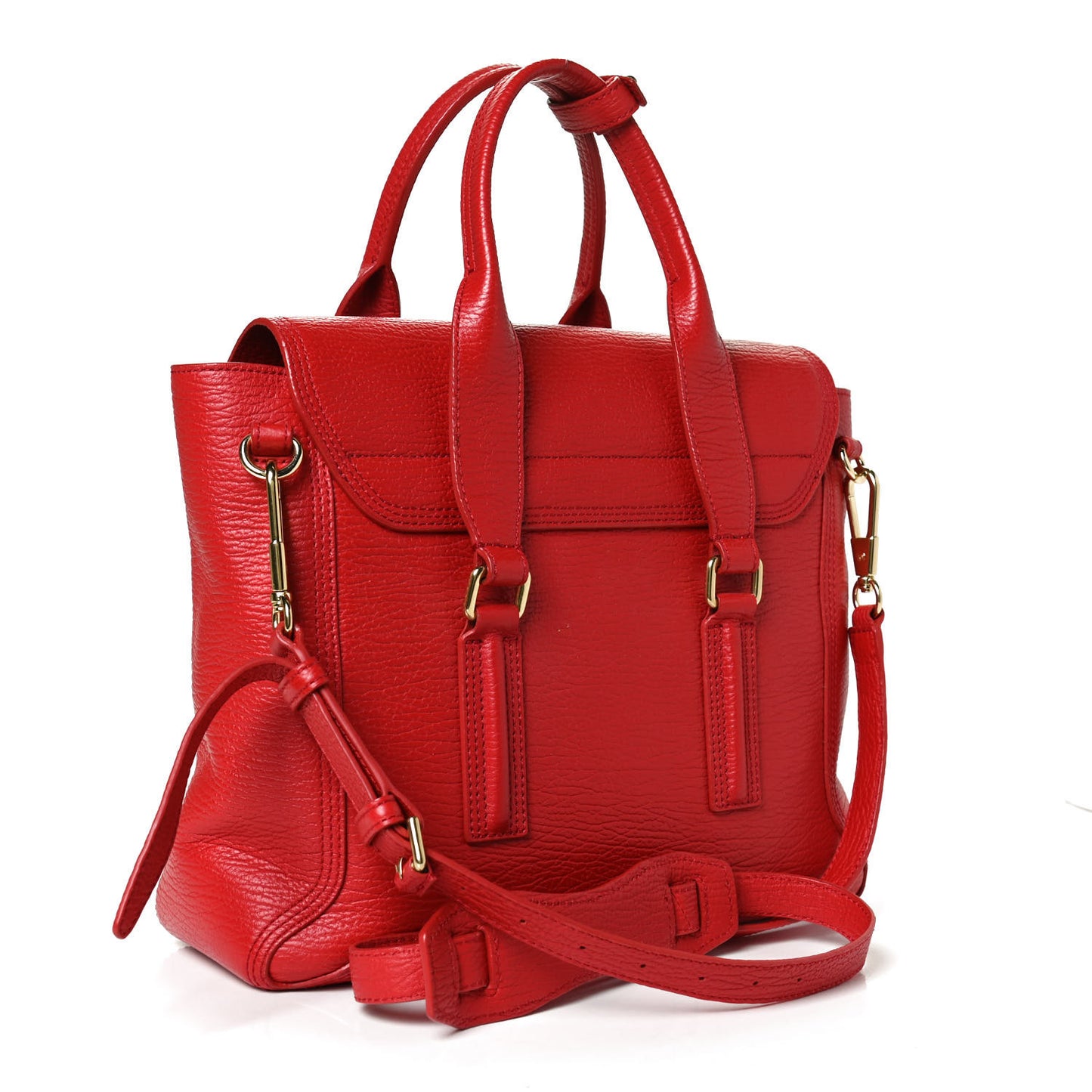 Textured Calfskin Medium Pashli Satchel Red