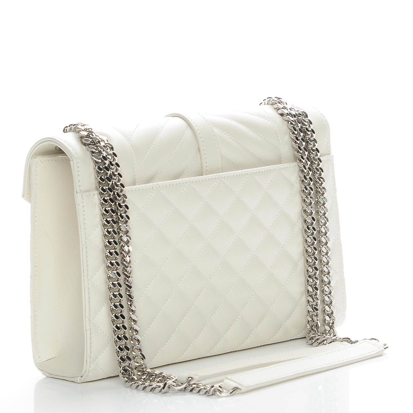 Grain De Poudre Textured Mixed Matelasse Medium Triquilt Monogram Satchel Porcellana
