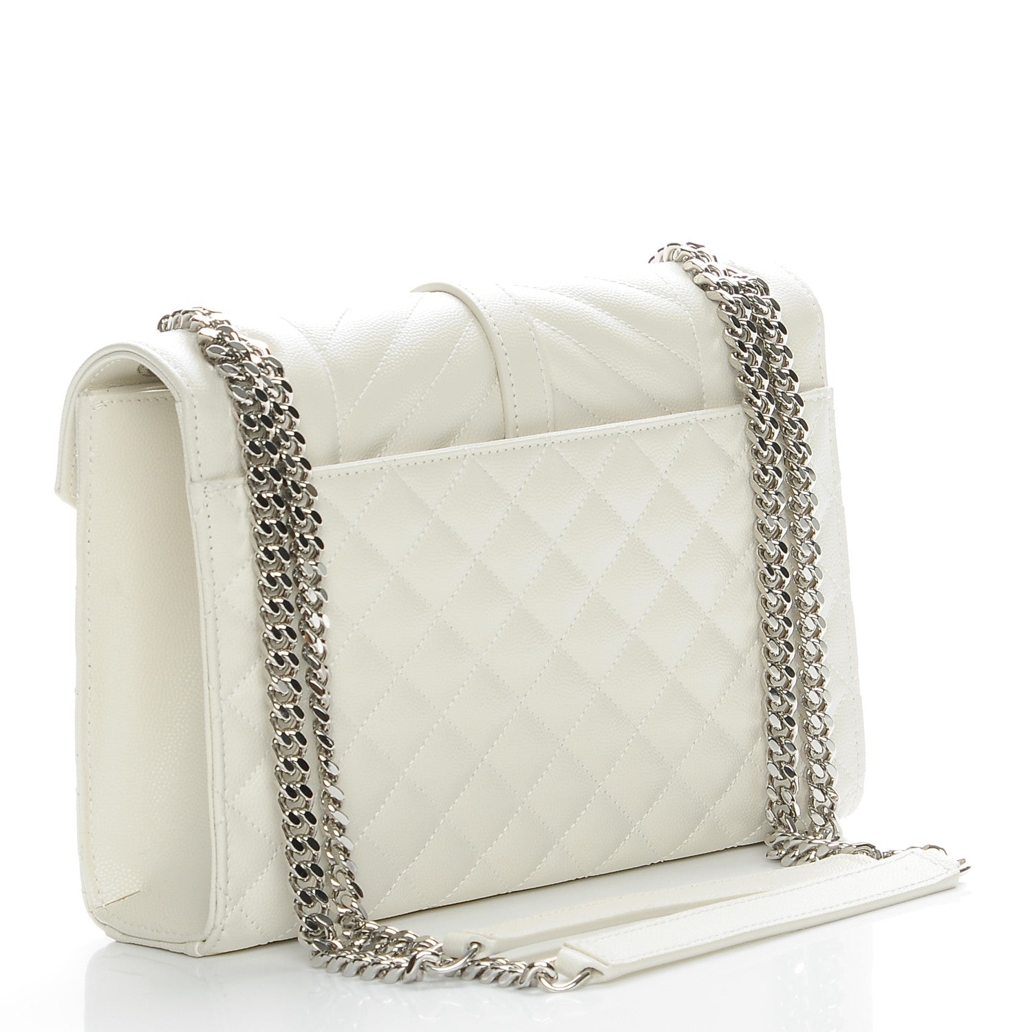 Saint Laurent Grain De Poudre Textured Mixed Matelasse Medium Triquilt Monogram Satchel Porcellana 4 of 7