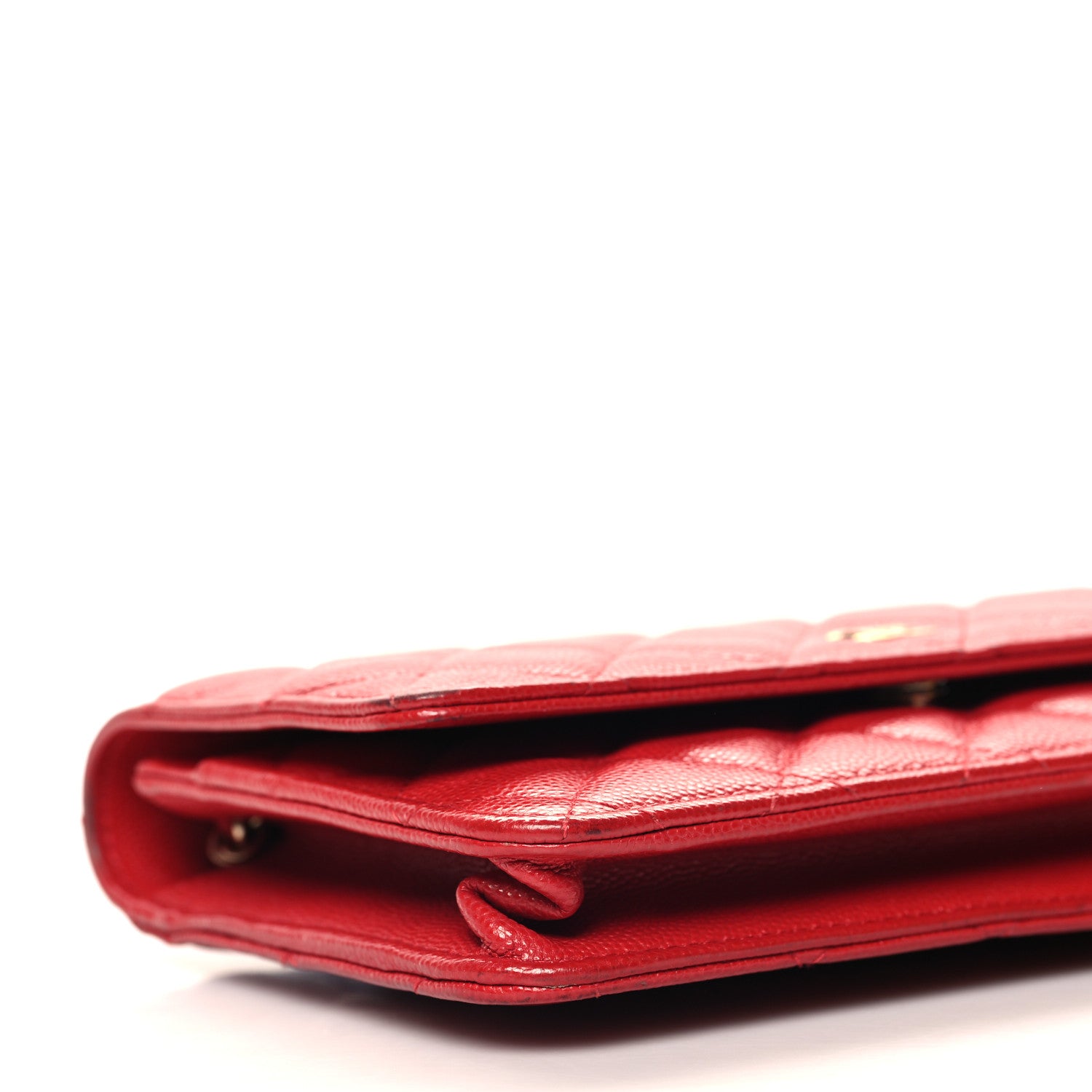 Chanel Caviar Quilted Wallet on Chain WOC Red 10 of 14