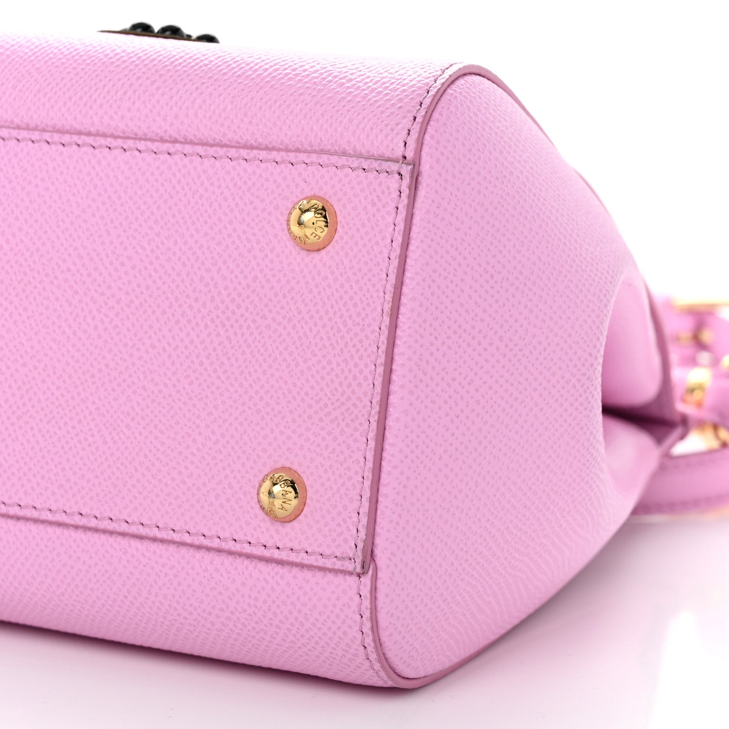 Dolce & Gabbana Dauphine Studded Medium DG Family Patch Miss Sicily Satchel Pink Rosa Chiaro 10 of 10