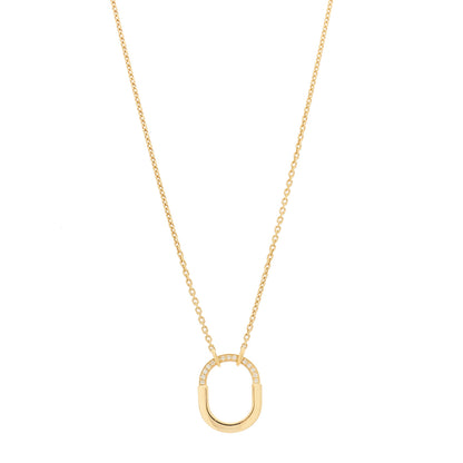 Tiffany 18K Yellow Gold Diamond Small Lock Pendant Necklace 1 of 6