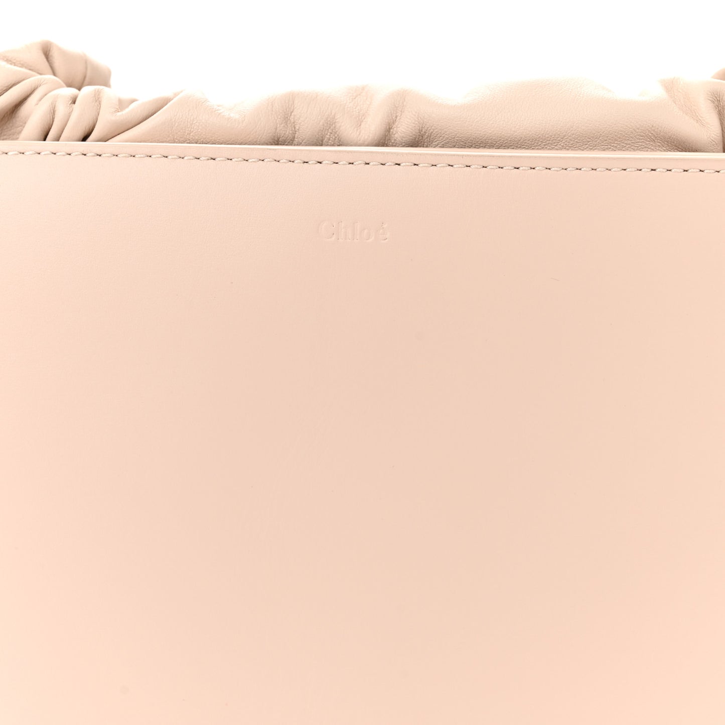 Calfskin Mate Woven Drawstring Shoulder Bag Nude