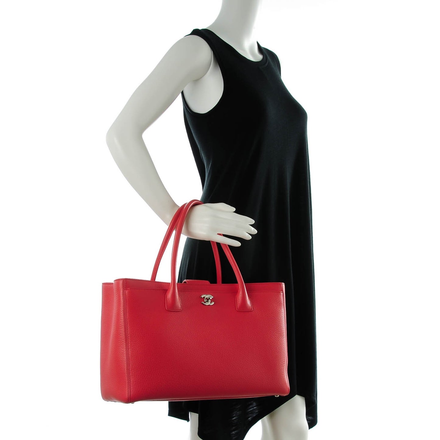Calfskin Cerf Executive Shopper Tote Coral