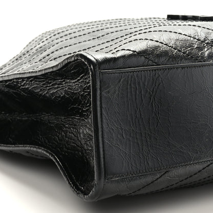 Saint Laurent Crinkled Calfskin Matelasse Monogram Large Niki Shopper Tote Black 8 of 9