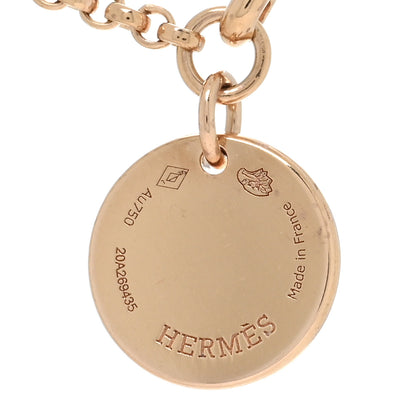 Hermes 18K Rose Gold Diamond TPM Ex-Libris Pendant Necklace 5 of 5