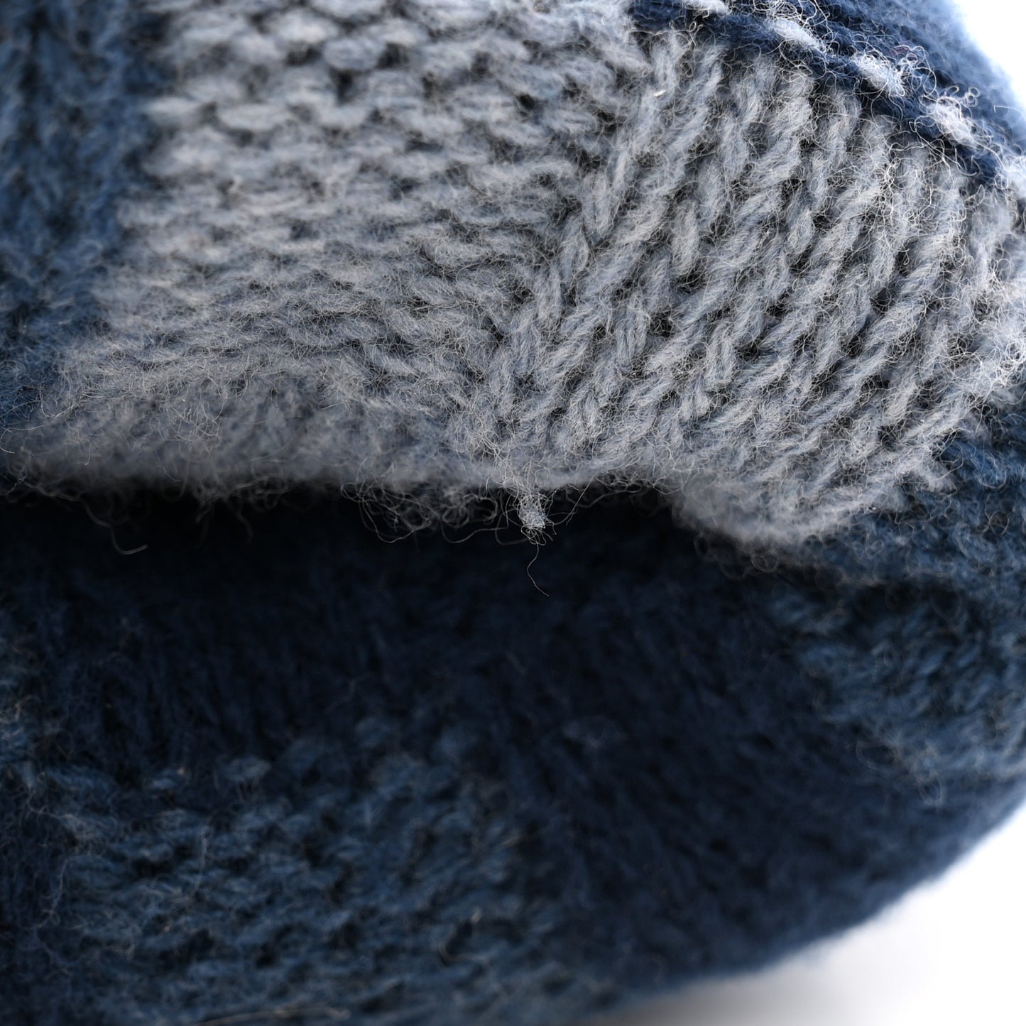 Wool Damoflage Beanie Hat Blue