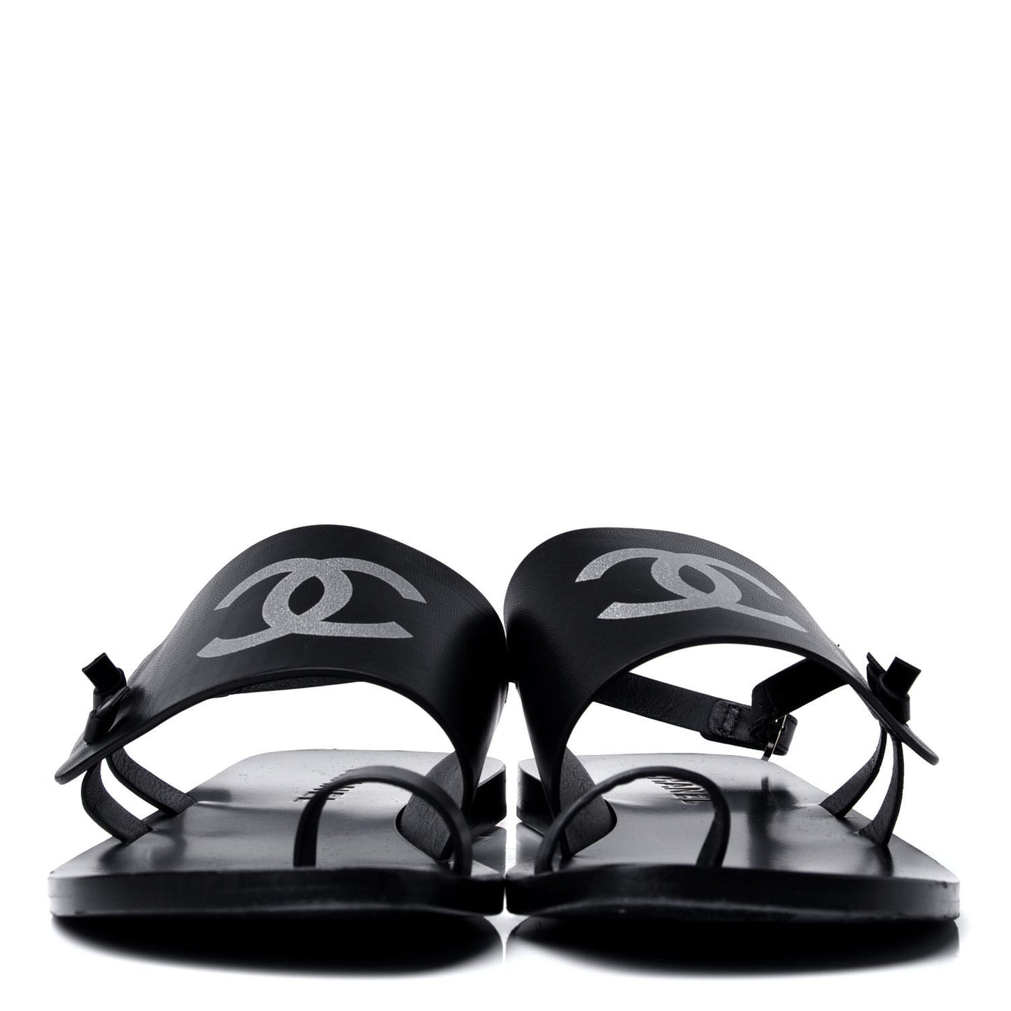 Goatskin CC Sandals 38 Black