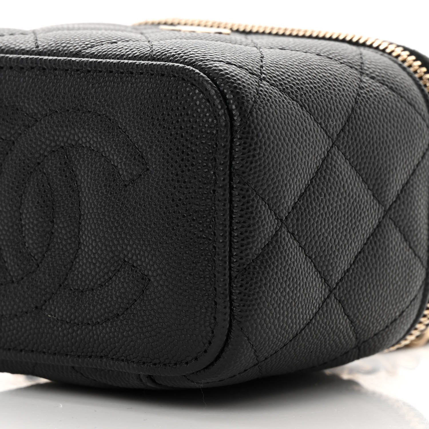 Chanel Caviar Quilted Mini Vanity Case With Chain Black 10 of 12