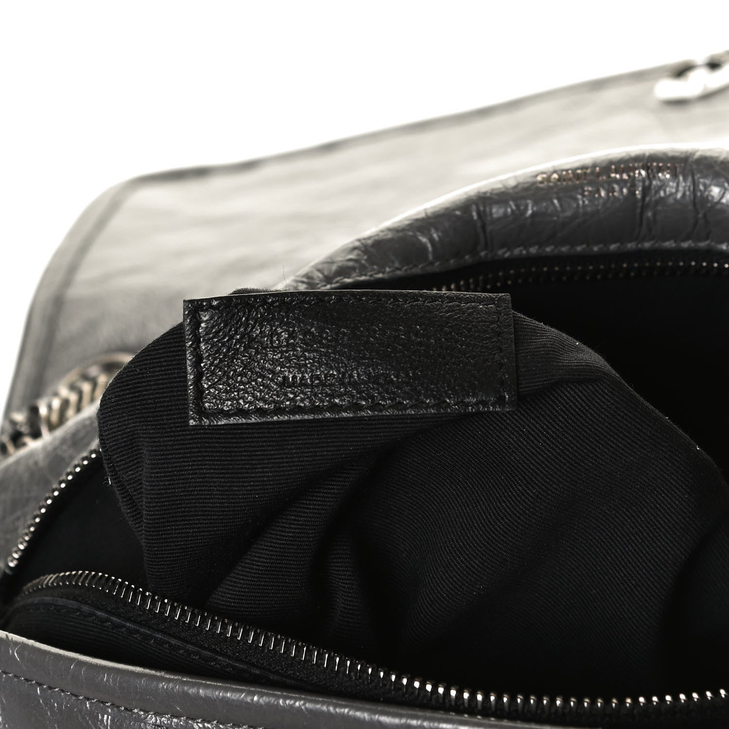 Saint Laurent Crinkled Calfskin Matelasse Monogram Large Niki Chain Satchel Storm 7 of 17